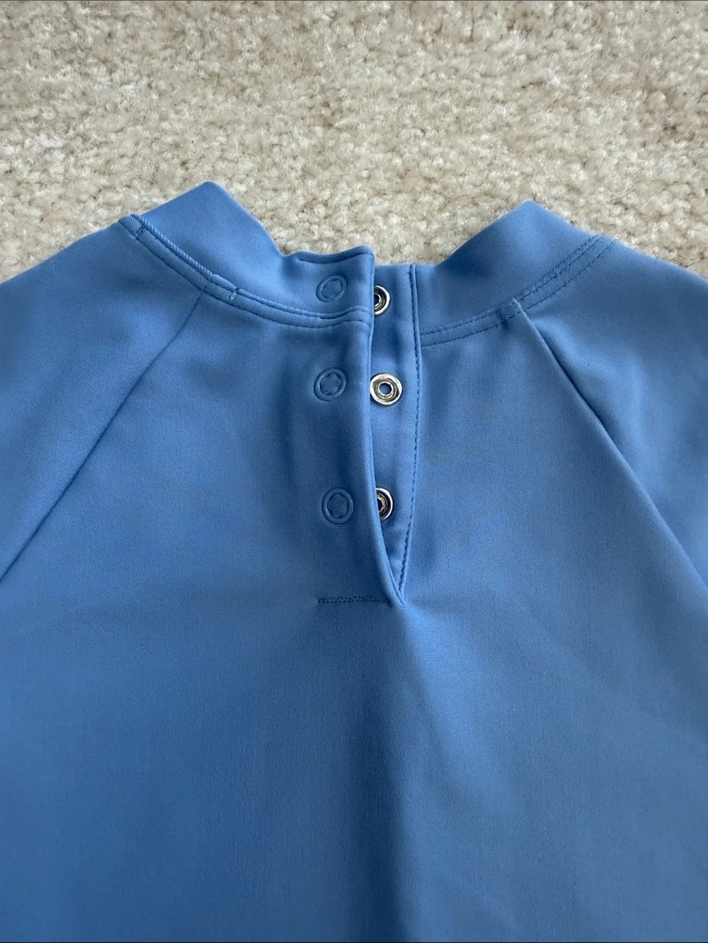 Minnow Swim Blue Long-Sleeve Kids Rash Guard 3/4T